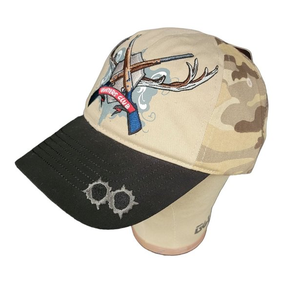 Hunters Club Back Brown Camo Stich Strapback Cap Trucker Hunter Hat Coast NEW - Picture 2 of 11